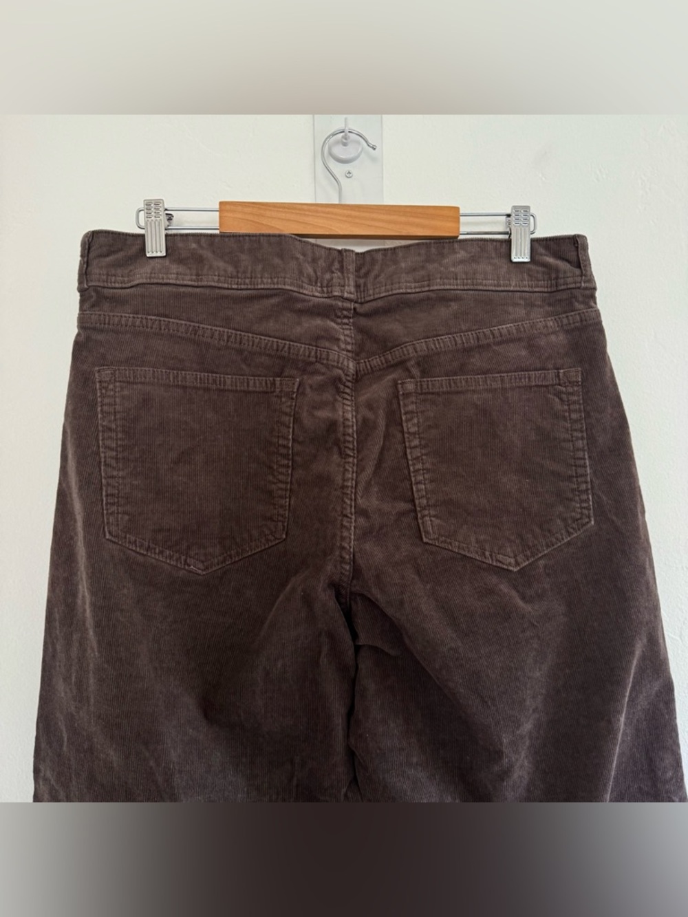 GAP High Rise Corduroy Stride Wide-Leg Pants Basic Brown - Picture 8 of 12